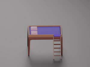 Lit mezzanine perch&eacute; Modèle 3D
