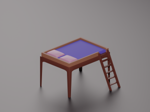 Perch Loft Bed 3D 模型