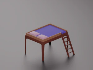 Perch Loft Bed 3D Model