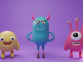 Cute Monsters 3D Модель