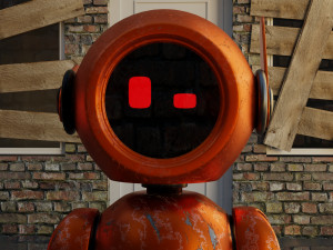 3D Post Apocalyptic Sci-Fi Robot with Environment Model 3D