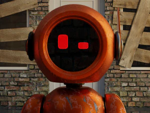 3D Post Apocalyptic Sci-Fi Robot with Environment 3D Model