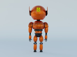 3D Post Apocalyptic Sci-Fi Robot with Environment Model 3D