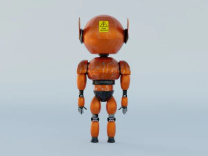 3D Post Apocalyptic Sci-Fi Robot with Environment 3D Model