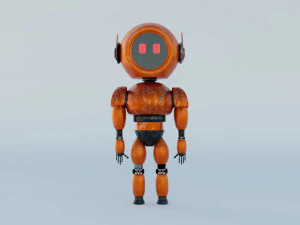 3D Post Apocalyptic Sci-Fi Robot with Environment 3D Model