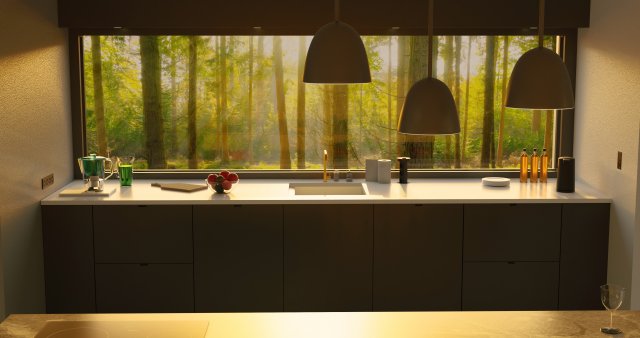 Modern kitchen interior Model 3D .c4d .max .obj .3ds .fbx .stl .blend 