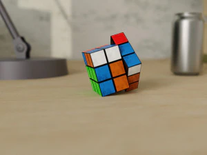 Kubus Rubik dengan Kejutan Poli Rendah Model 3D