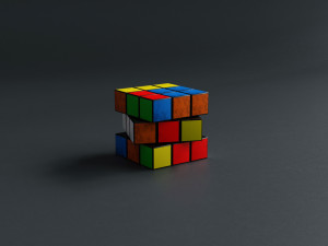 Rubik s cube with Surprise Low-poly Modelo 3D