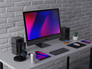 Modern Computer Setup Modello 3D