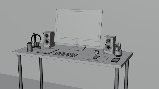 Gaming Desk in Japanesse Style by Nikdox 3D Model in Office 3DExport