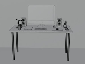Modern Computer Setup Modello 3D