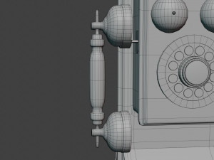 Wooden Antique Phone Low-Poly Model Low-poly 3D Модель