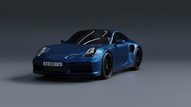 Porsche 911 Turbo S with Environment by Nikdox 3D Model .c4d .max .obj .3ds .fbx .stl .blend 