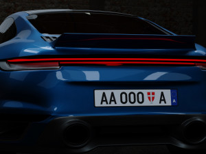 Porsche 911 Turbo S with Environment by Nikdox 3D Model