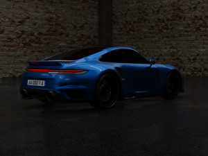 Porsche 911 Turbo S with Environment by Nikdox 3D Model