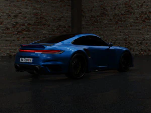 Porsche 911 Turbo S with Environment by Nikdox 3D Model