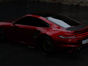 Porsche 911 Turbo S with Environment by Nikdox 3D Model