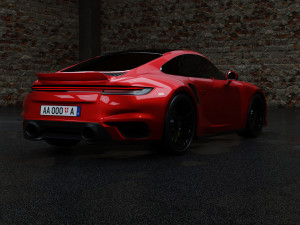 Porsche 911 Turbo S with Environment by Nikdox 3D Model