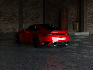 Porsche 911 Turbo S with Environment by Nikdox 3D Model