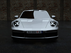 Porsche 911 Turbo S with Environment by Nikdox 3D Model