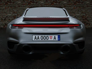 Porsche 911 Turbo S with Environment by Nikdox 3D Model