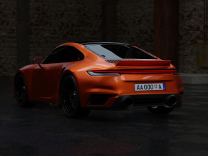 Porsche 911 Turbo S with Environment by Nikdox 3D Model