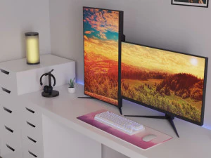 Minimatistic Computer Desk by Nikdox 3D Model
