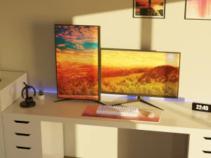Minimatistic Computer Desk by Nikdox 3D Model