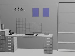Minimatistic Computer Desk by Nikdox 3D Model