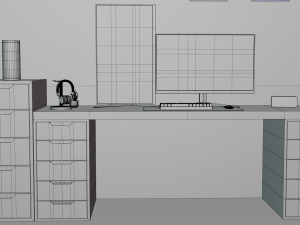 Minimatistic Computer Desk by Nikdox 3D Модель