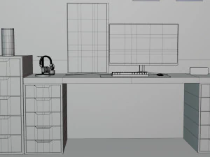 Minimatistic Computer Desk by Nikdox 3D Model