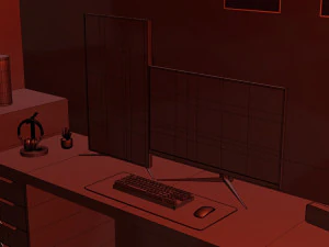 Minimatistic Computer Desk by Nikdox 3D Model