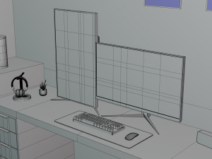 Minimatistic Computer Desk by Nikdox 3D Модель
