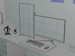 Minimatistic Computer Desk by Nikdox 3D Model