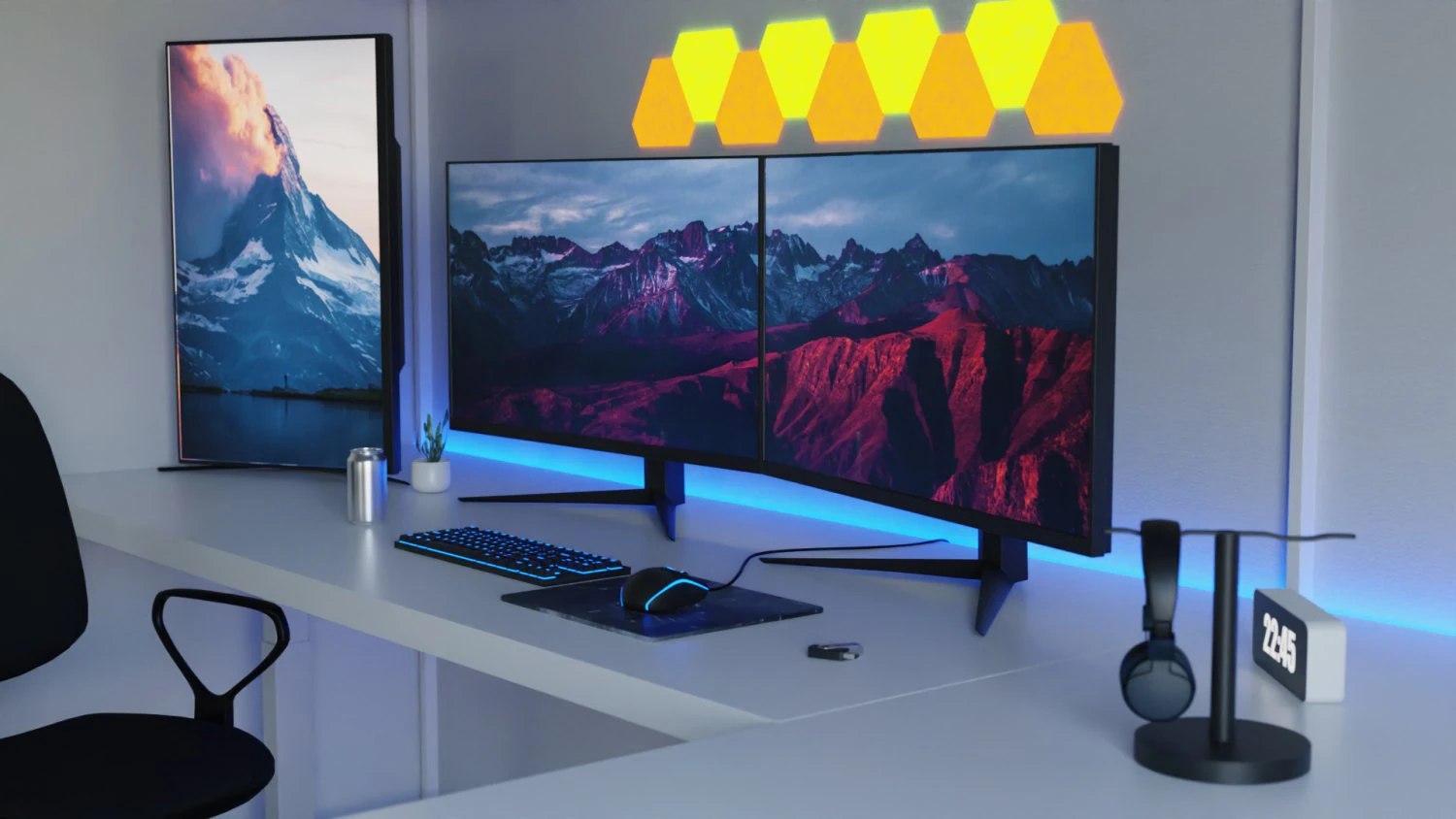 Minimatistic Gaming Desk by Nikdox 3D Model .c4d .max .obj .3ds .fbx .stl .blend 