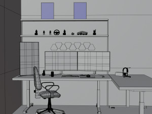 Minimatistic Gaming Desk by Nikdox 3D Model