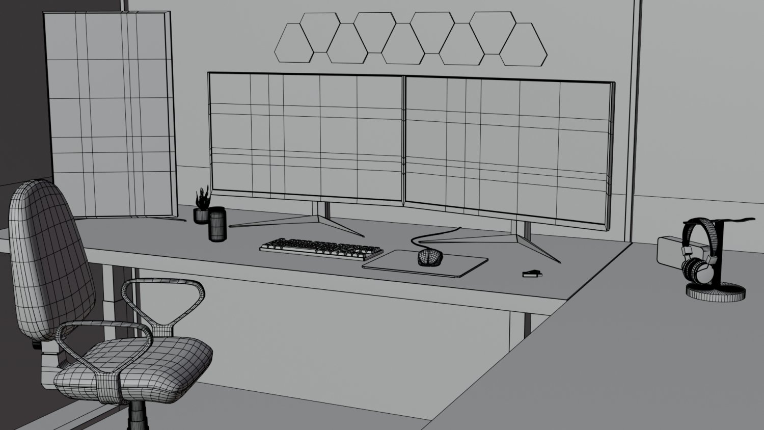 Minimatistic Gaming Desk by Nikdox 3D Model in Office 3DExport