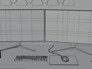 Minimatistic Gaming Desk by Nikdox 3D Model