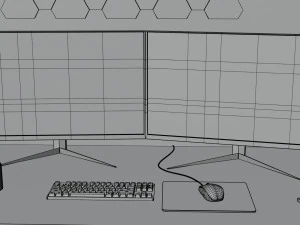Minimatistic Gaming Desk by Nikdox 3D Model