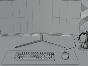 Gaming Desk in Japanesse Style by Nikdox 3D Model