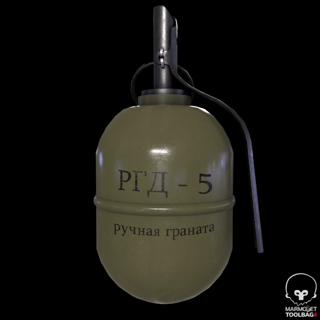 Grenade RGD-5 3D Model .c4d .max .obj .3ds .fbx .stl .blend 