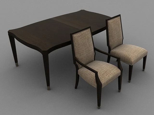 Dining Set 3D Model .c4d .max .obj .3ds .fbx .stl .blend