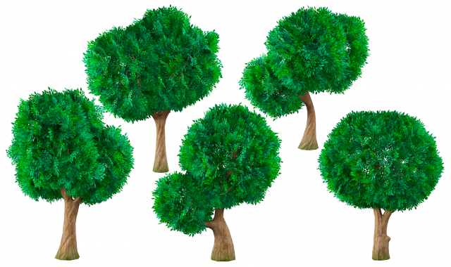 Stylized trees Modelo 3D .c4d .max .obj .3ds .fbx .stl .blend 