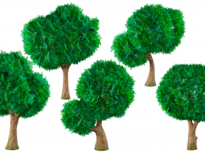 &Aacute;rvores estilizadas Modelo 3D