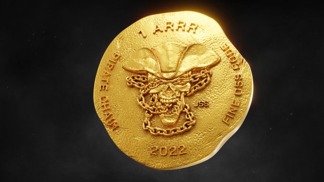 Pirate Chain Coin Modelo de Impressão 3D .c4d .max .obj .3ds .fbx .stl .blend 