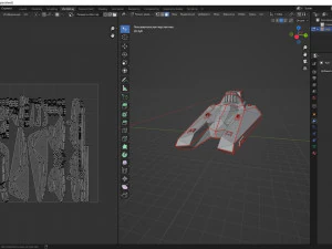 Simple space ship Vespar 3D Model