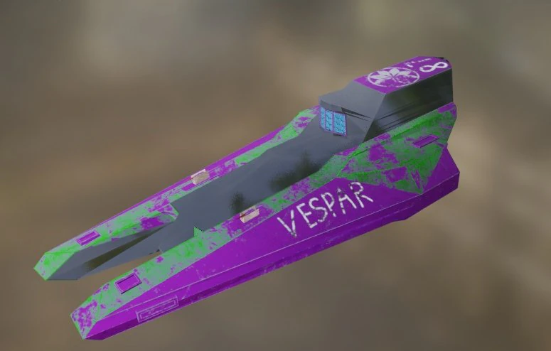 Simple space ship Vespar 3D Model .c4d .max .obj .3ds .fbx .stl .blend 