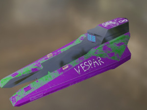 Simple space ship Vespar Modelo 3D