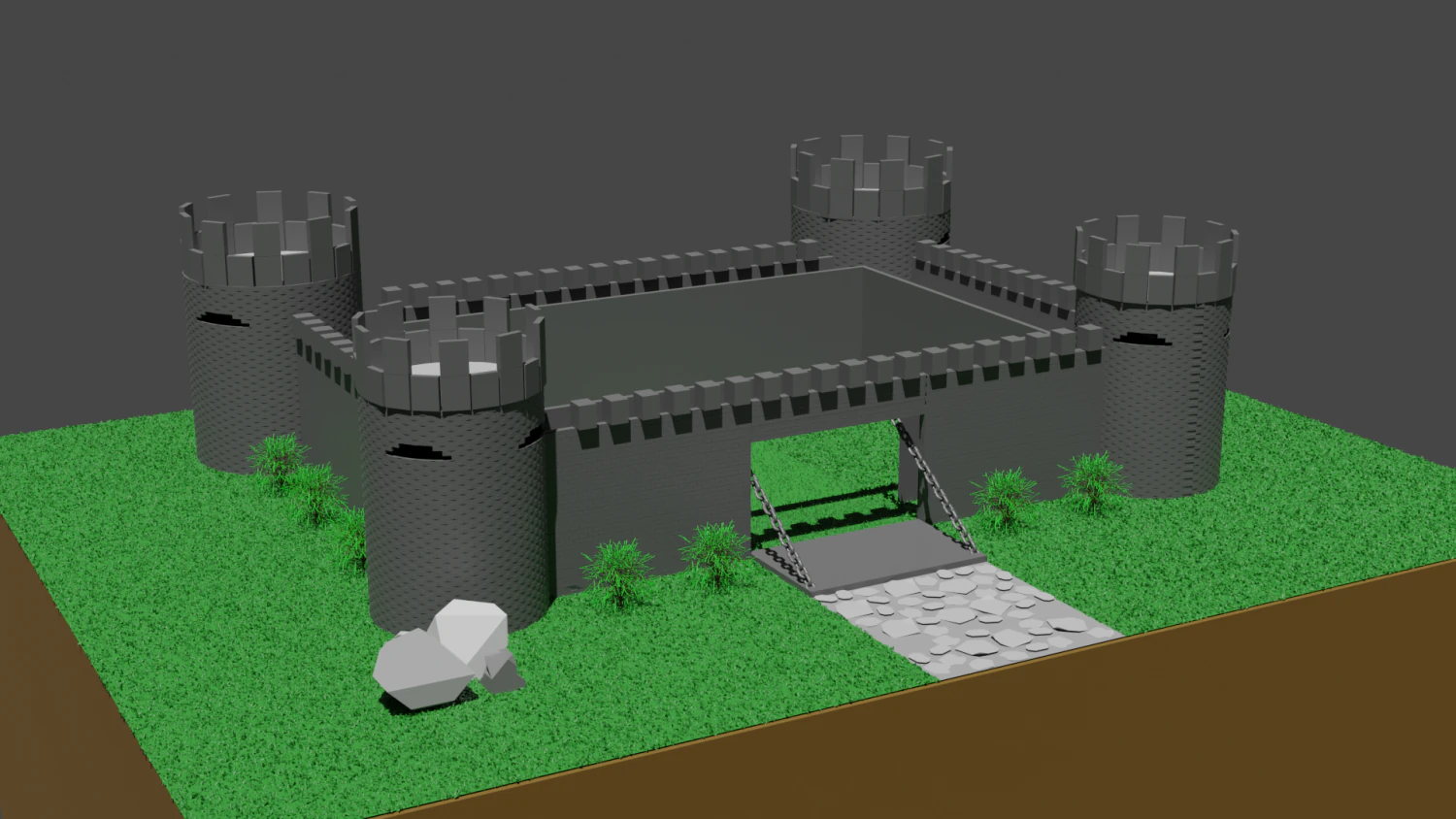 Schloss 3D Modell .c4d .max .obj .3ds .fbx .stl .blend 