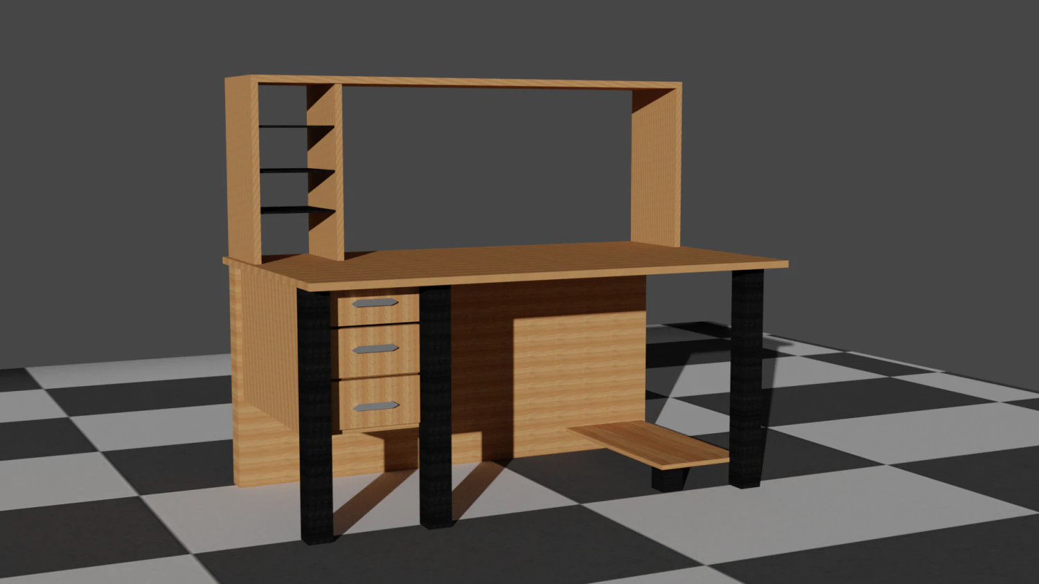 Computer desk 3D Model .c4d .max .obj .3ds .fbx .stl .blend 